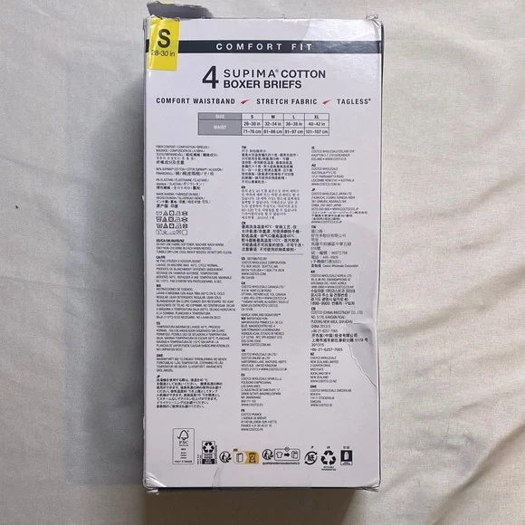 Kirkland Signature Supima Cotton Boxer Briefs - Black 4-pack Size Small - Picture 5 of 7